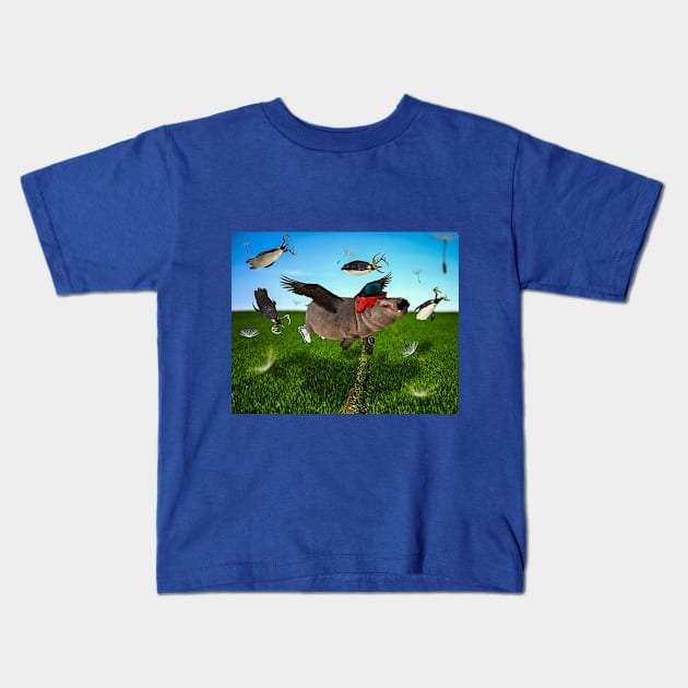 Hippopenguinopolis Kids T-Shirt by rturnbow